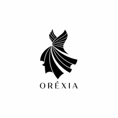 Obraz premium Elegant Black Dress Logo for Fashion Brand OREXIA.