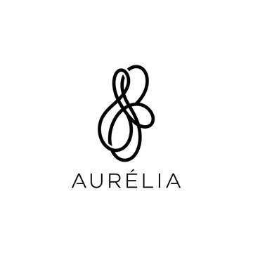 Elegant Aur?lia logo design with abstract symbol and text.