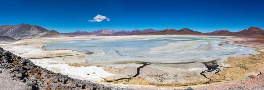 Laguna Miscanti and Andes mountains in San Pedro de Atacama Chile