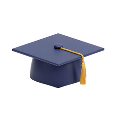 Graduation cap with gold tassel on black background