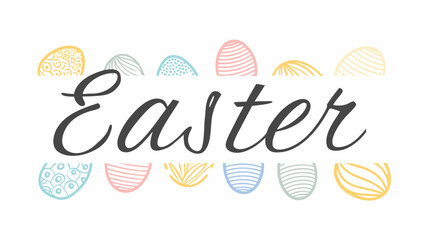 Easter eggs in pastel colors with elegant typography © Muhammad