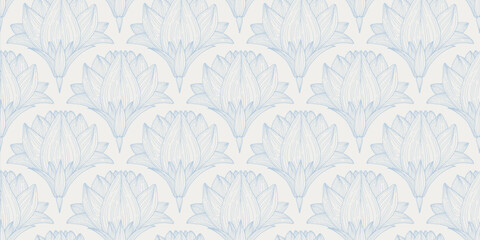 Seamless vector pattern drawn with a line. Vector pattern for wallpaper, textiles, wrapping paper, and graphic design. Cloud dancer 2026 color. Vector banner ESP 10.