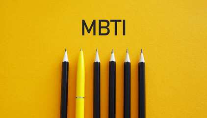 Myers Briggs Type Indicator MBTI is shown using the text as psychological concept