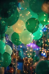 Celebratory balloons with twinkling lights