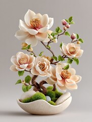 Modern lotus floral arrangement minimalist design high resolution picture