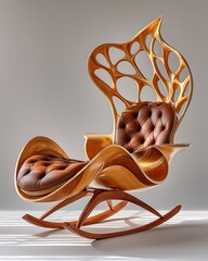 Modern organic wooden chaise lounge artistic design high resolution picture