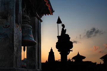 Silhouette of Durbar Square in Bhaktapur - Nepal