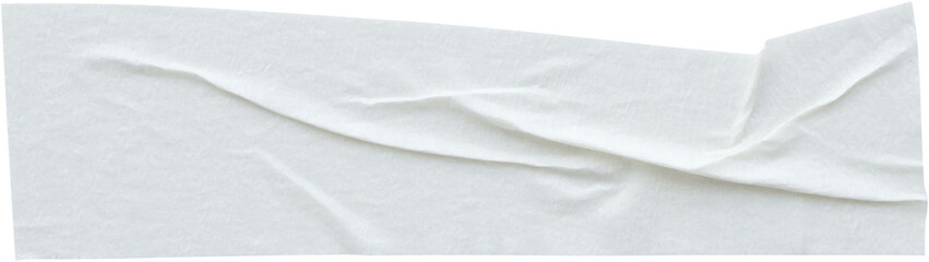 White adhesive paper tape isolated on white background