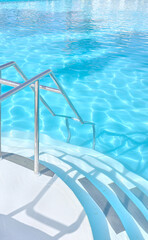 Railing at the entrance to the swimming pool.