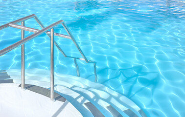 Railing at the entrance to the swimming pool.