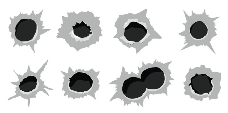  bullet hole gun shot weapon mark silhouette impact gun