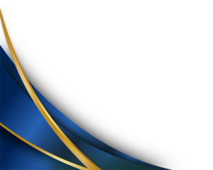 Abstract Blue and Gold Curves on White Background