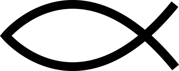 Christian fish, Jesus fish, ichthys, religious fish symbol, outline, God fish, Cricut, silhouette, vector.