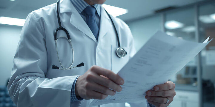 Doctor reviewing medical documents