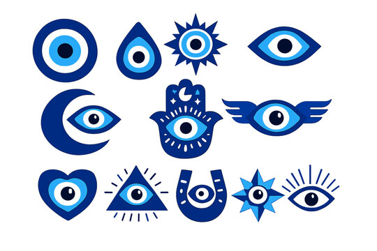 Collection of Blue Evil Eye Symbols