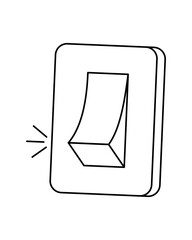 Light switch symbolizing control pause reset mindfulness decision making mental focus psychology therapy concept in black outline style