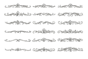 Obraz premium Ornate Silver Scrollwork Decorative Elements