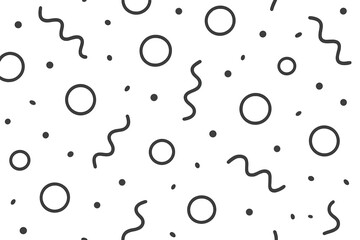 Abstract Gray Pattern with Circles and Wavy Lines