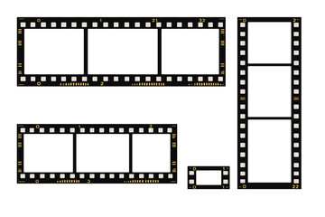 Obraz premium Collection of vintage film strips with numbered frames