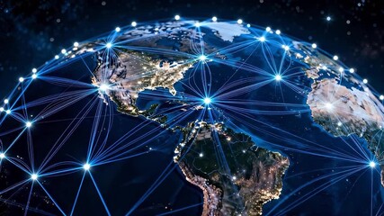Global network connections on Earth - Powered by Adobe