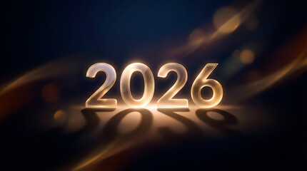 Minimal Luxury 2026 New Year Background With Elegant Golden Glow