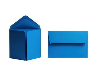 Blue envelopes isolated on transparent background for mailing and correspondence purposes always