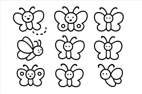 Cute cartoon butterflies