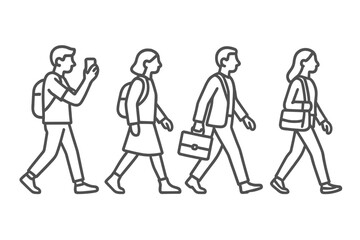 Naklejka premium Diverse group of people walking