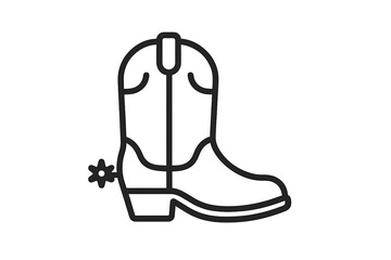 Cowboy boot icon with spur