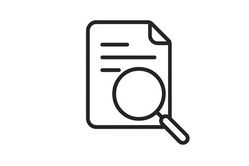 Document search icon with magnifying glass