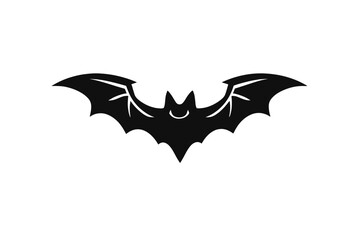 Fototapeta premium Black Bat Silhouette with Stylized Wings