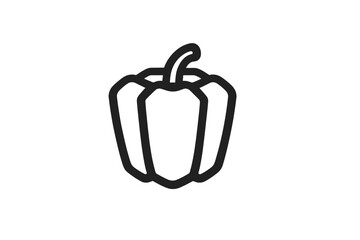 Outline of a bell pepper on a gradient background