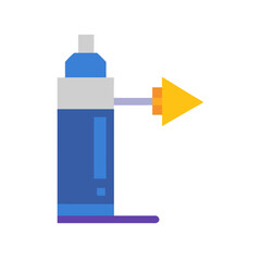 Obraz premium Blue bottle propelling a yellow arrow, flat vector design