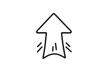 Arrow icon with motion lines