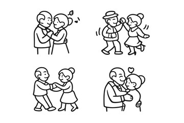 Cute Couple Line Art