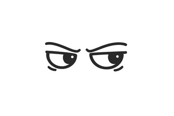 Close-up of suspicious cartoon eyes on a gray background