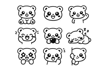 Obraz premium Cute Panda Emote Pack
