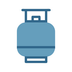 Blue gas cylinder illustration with black background in flat style