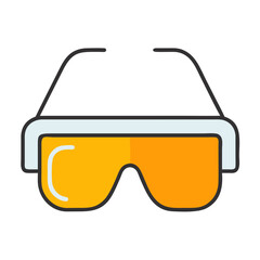 Modern Yellow Safety Glasses on Black Background Stock Illustration