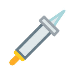 Stylized dropper illustration on black background for laboratory work