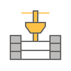 Industrial valve icon in flat style on black background