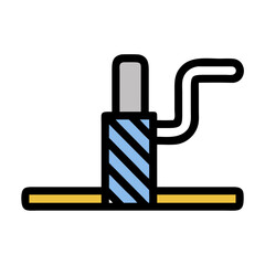 Abstract minimalist design with vertical striped object on black