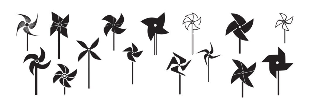  pinwheel silhouette white background 