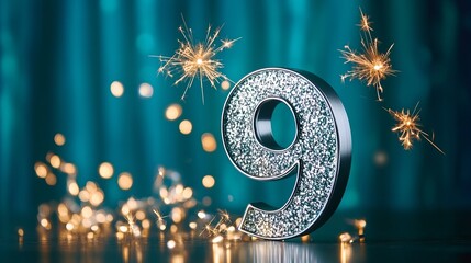 Fireworks illuminate a vibrant emerald green stage, creating a dazzling festive atmosphere