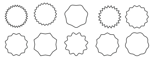  set of outline badge icon qualification certificate medal