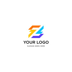Abstract Initial Letter Z Logo. Usable for Business and Branding Logos. Flat Vector Logo Design Template Element