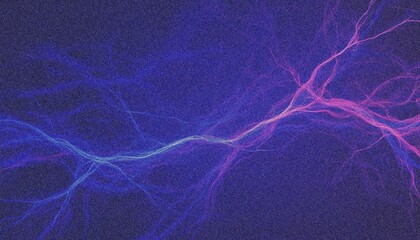 Neural network background, glowing lines on a dark background with noise and grain illustration.