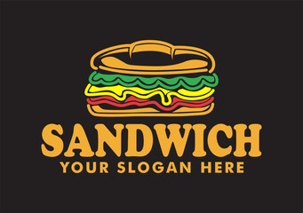 sandwich logo vector illustration bread frachise street food business