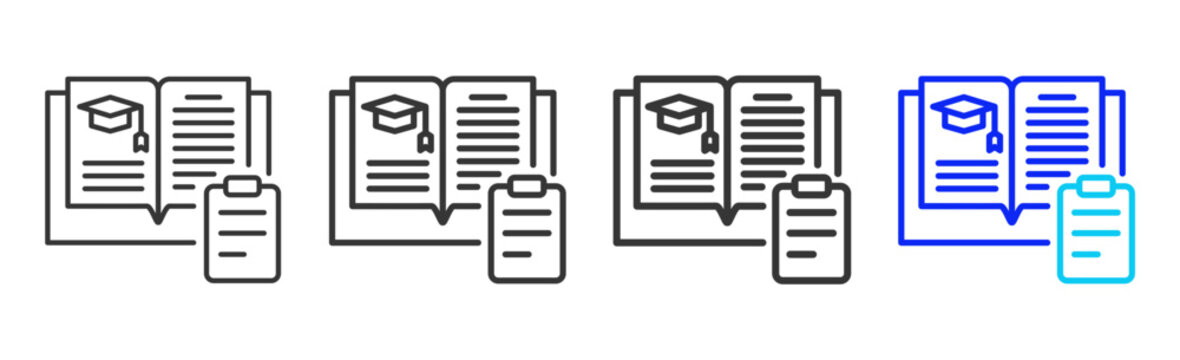 Learning Track icon set collection creative outline style for business with multiple thickness variations suitable for branding design presentation and digital marketing