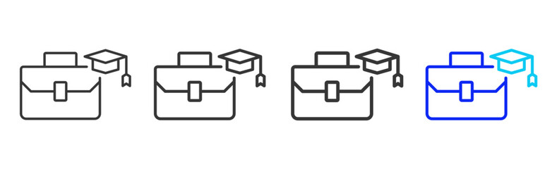 Career Pathway icon set collection creative outline style for business with multiple thickness variations suitable for branding design presentation and digital marketing